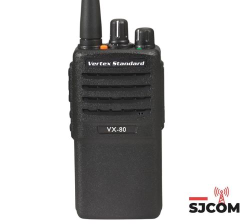 COMUNICACIÓN PTT DE DOS VÍAS RENTABLE<br />
<br />
El VX-80, disponible en VHF o UHF, es una herramienta de comunicación rentable diseñada para todos los usuarios. Se trata de un radio portátil con todas las características necesarias para garantizar una comunicación confiable a un precio asequible.